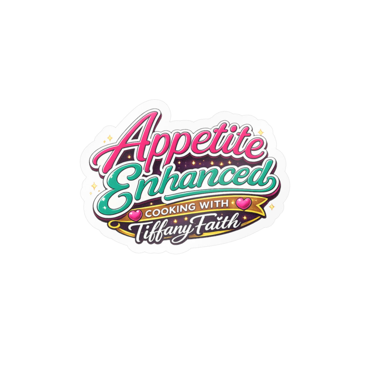 Appetite Enhanced Cooking with Tiffany Faith Kiss-Cut Vinyl Decal