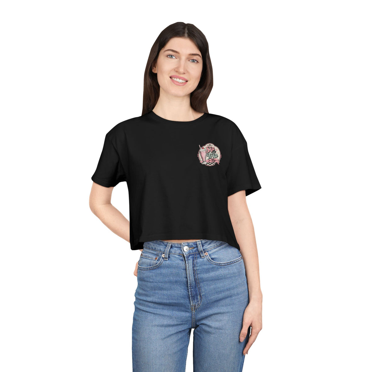 Sip Trip Vintage Diner Women's Crop Tee