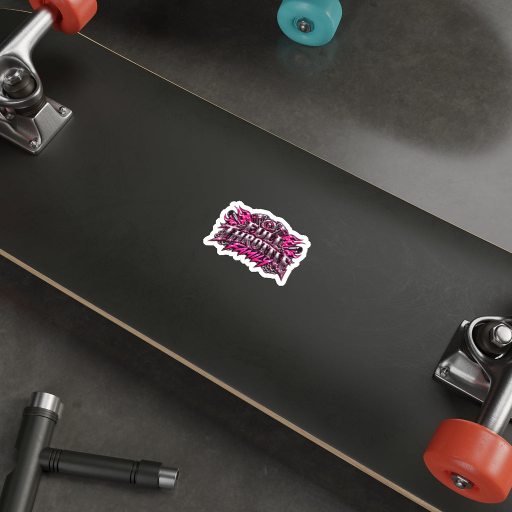 Full Throttle Family Motorcycle (Pink) Die-Cut Sticker