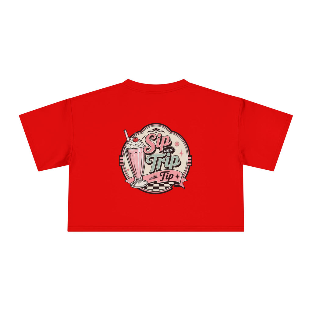Sip Trip Vintage Diner Women's Crop Tee