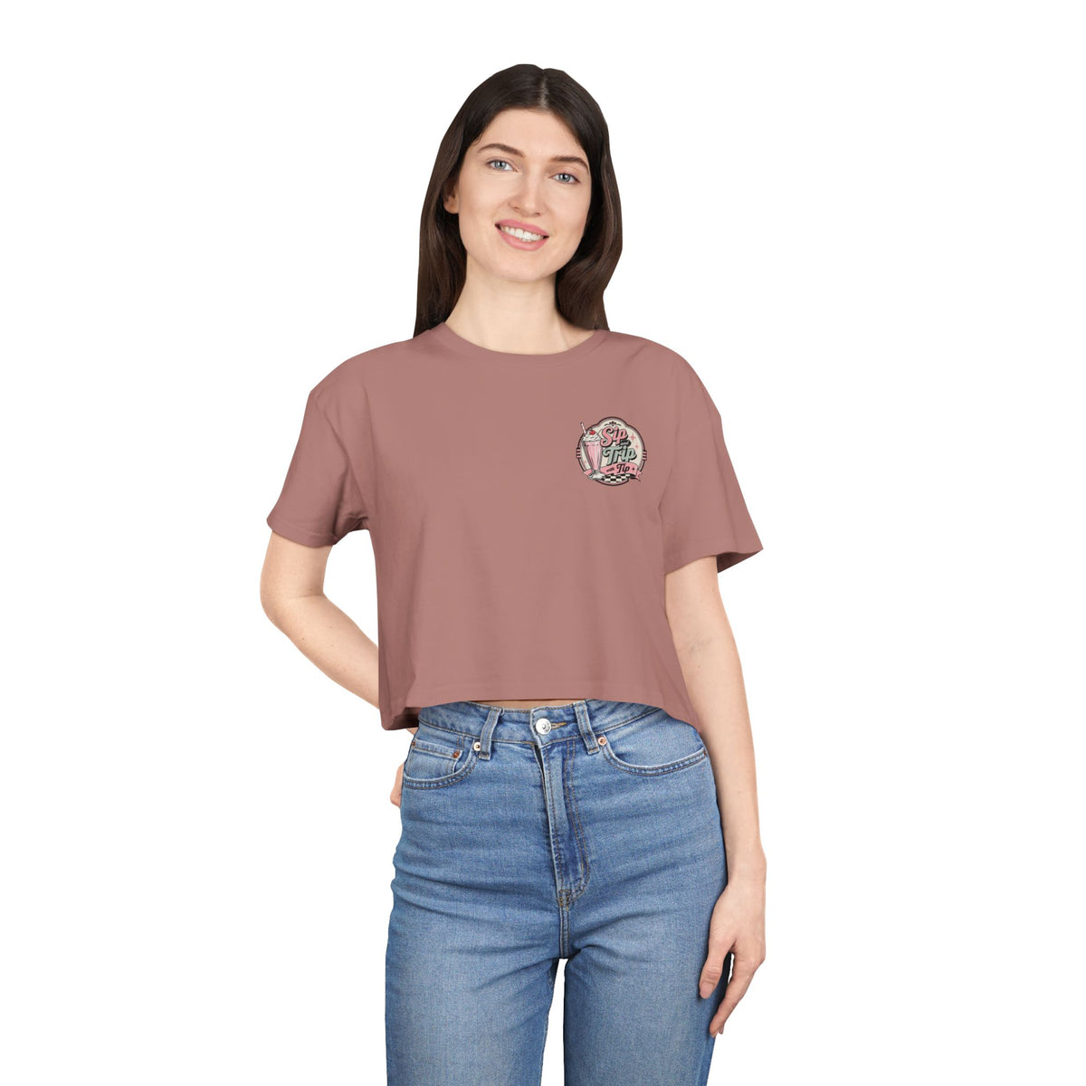Sip Trip Vintage Diner Women's Crop Tee