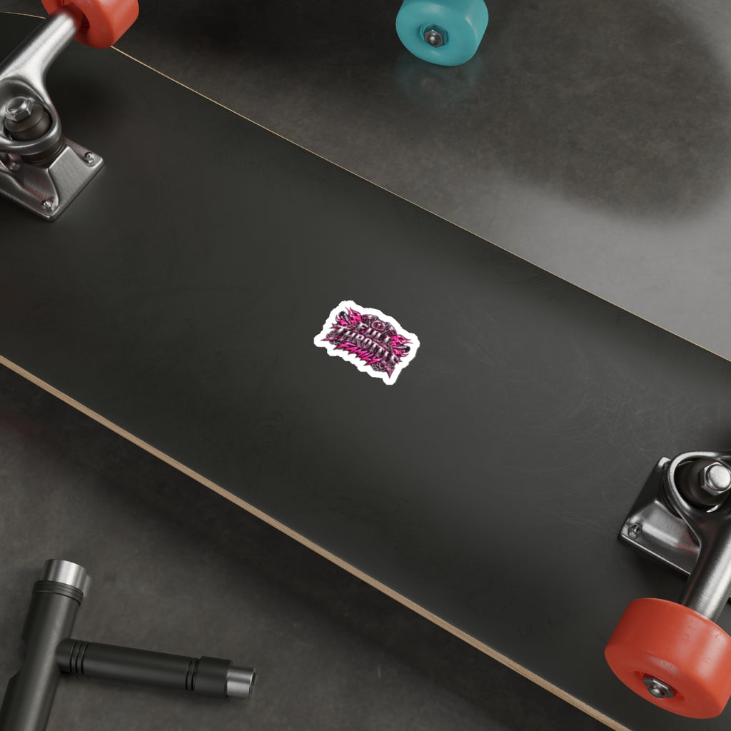 Full Throttle Family Motorcycle (Pink) Die-Cut Sticker