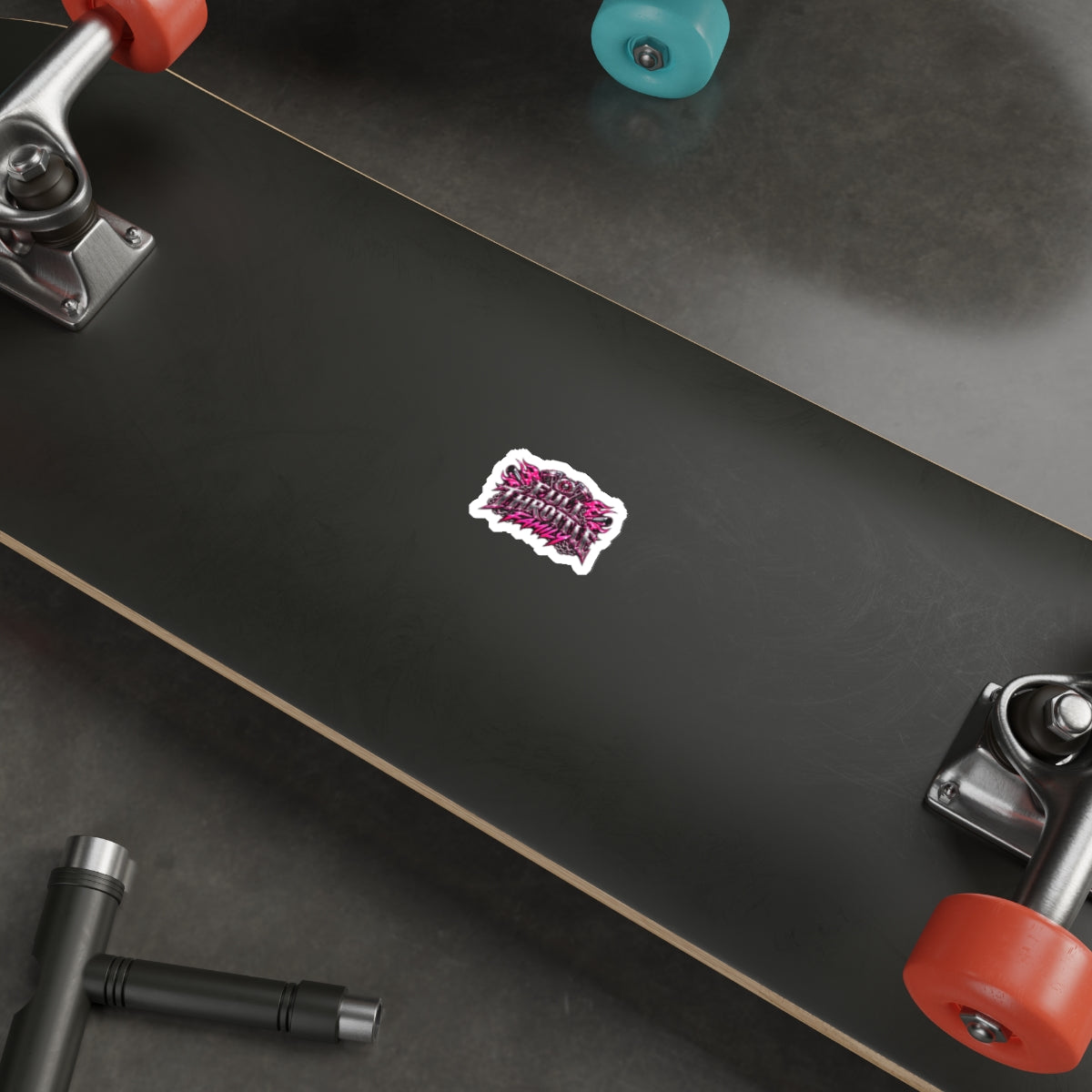 Full Throttle Family Motorcycle (Pink) Die-Cut Sticker