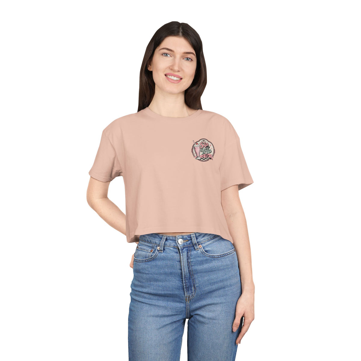 Sip Trip Vintage Diner Women's Crop Tee