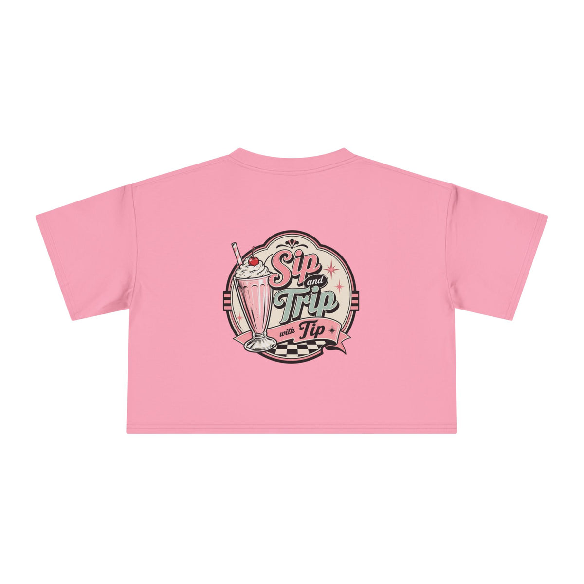 Sip Trip Vintage Diner Women's Crop Tee