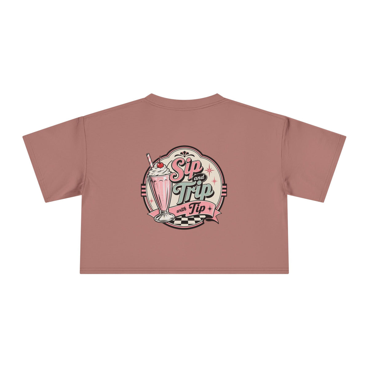 Sip Trip Vintage Diner Women's Crop Tee