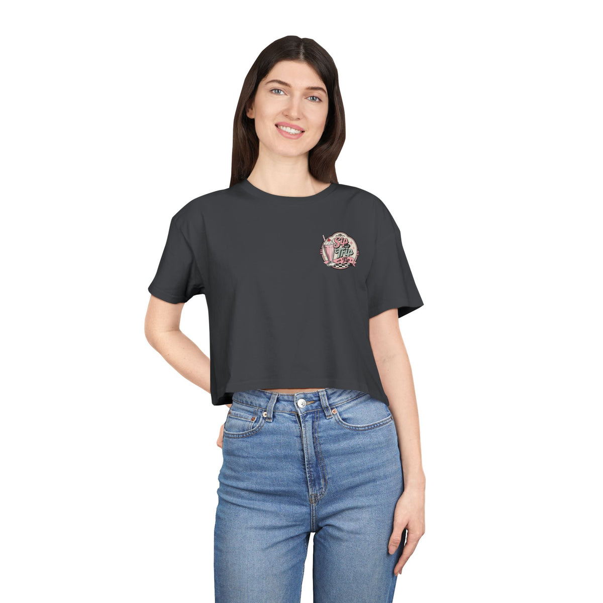 Sip Trip Vintage Diner Women's Crop Tee