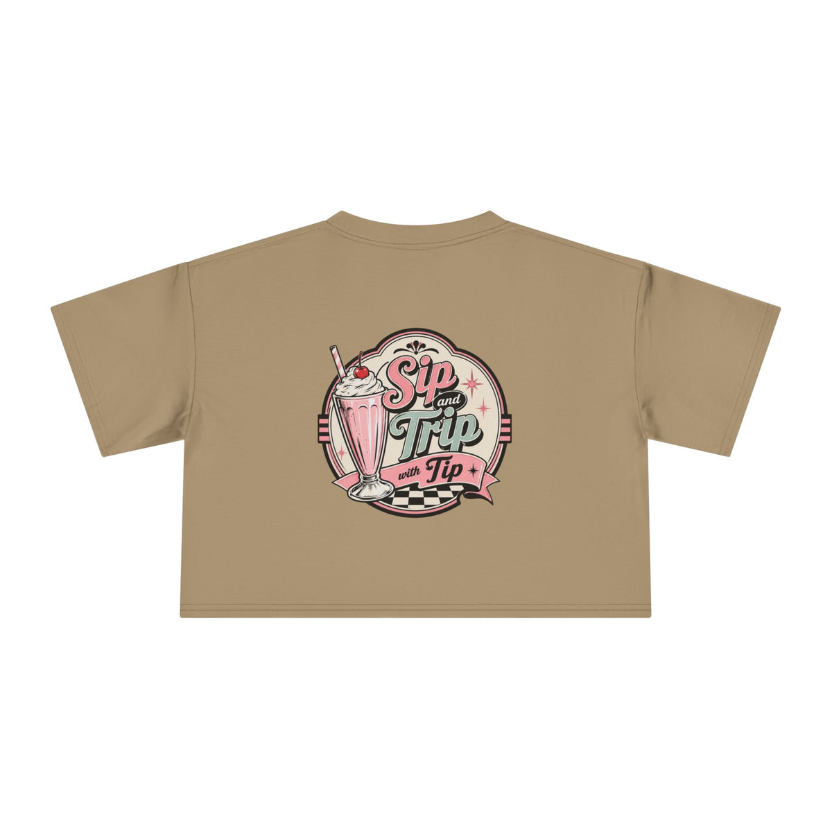 Sip Trip Vintage Diner Women's Crop Tee