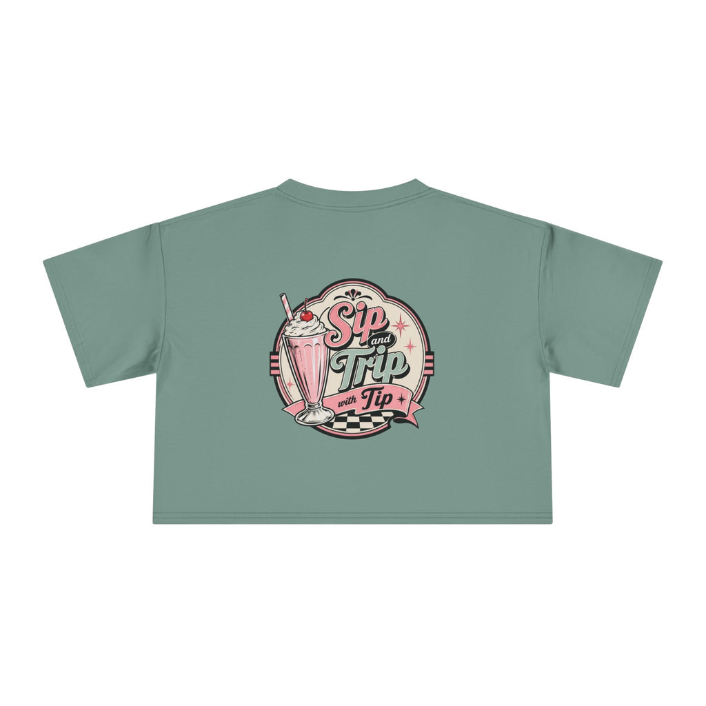 Sip Trip Vintage Diner Women's Crop Tee