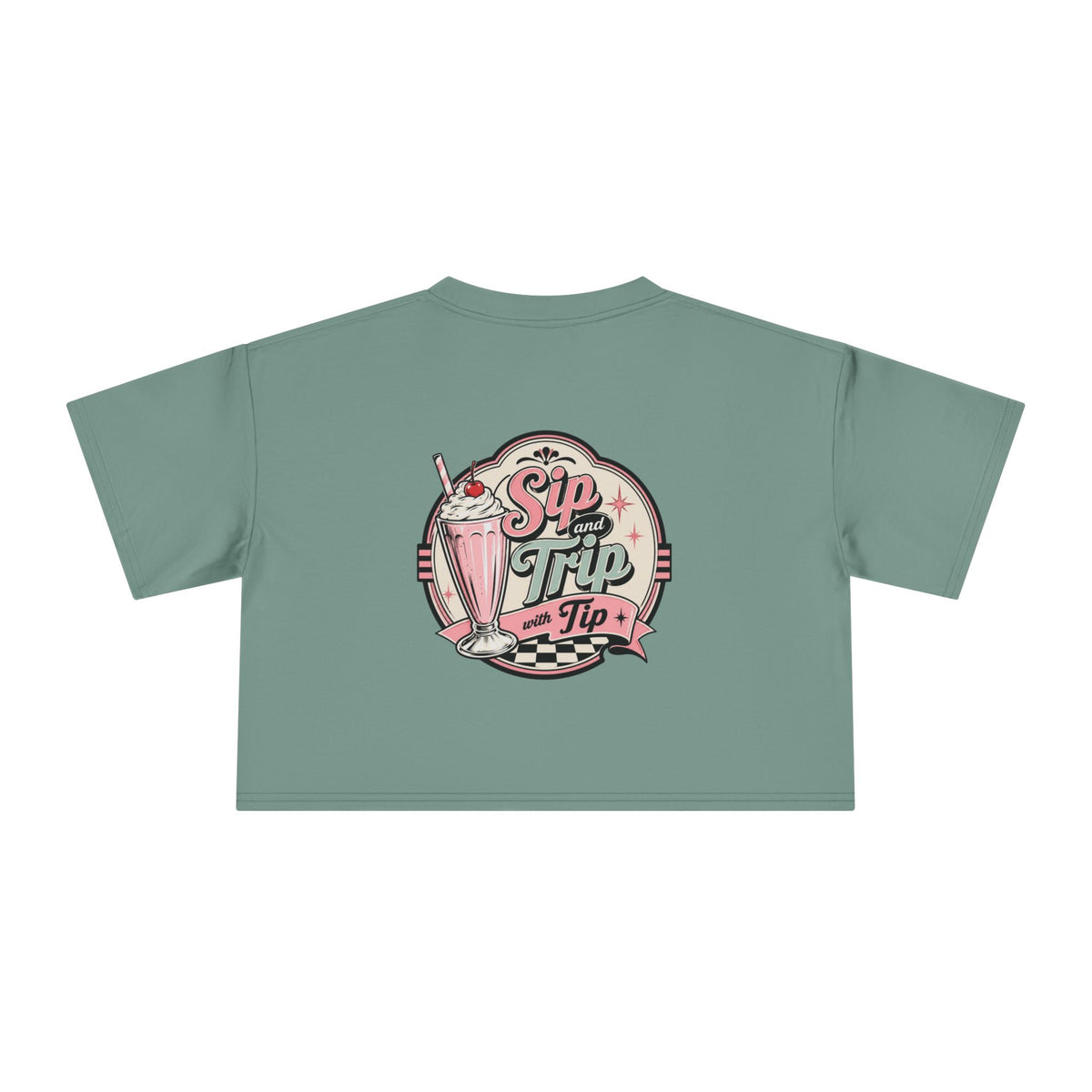 Sip Trip Vintage Diner Women's Crop Tee