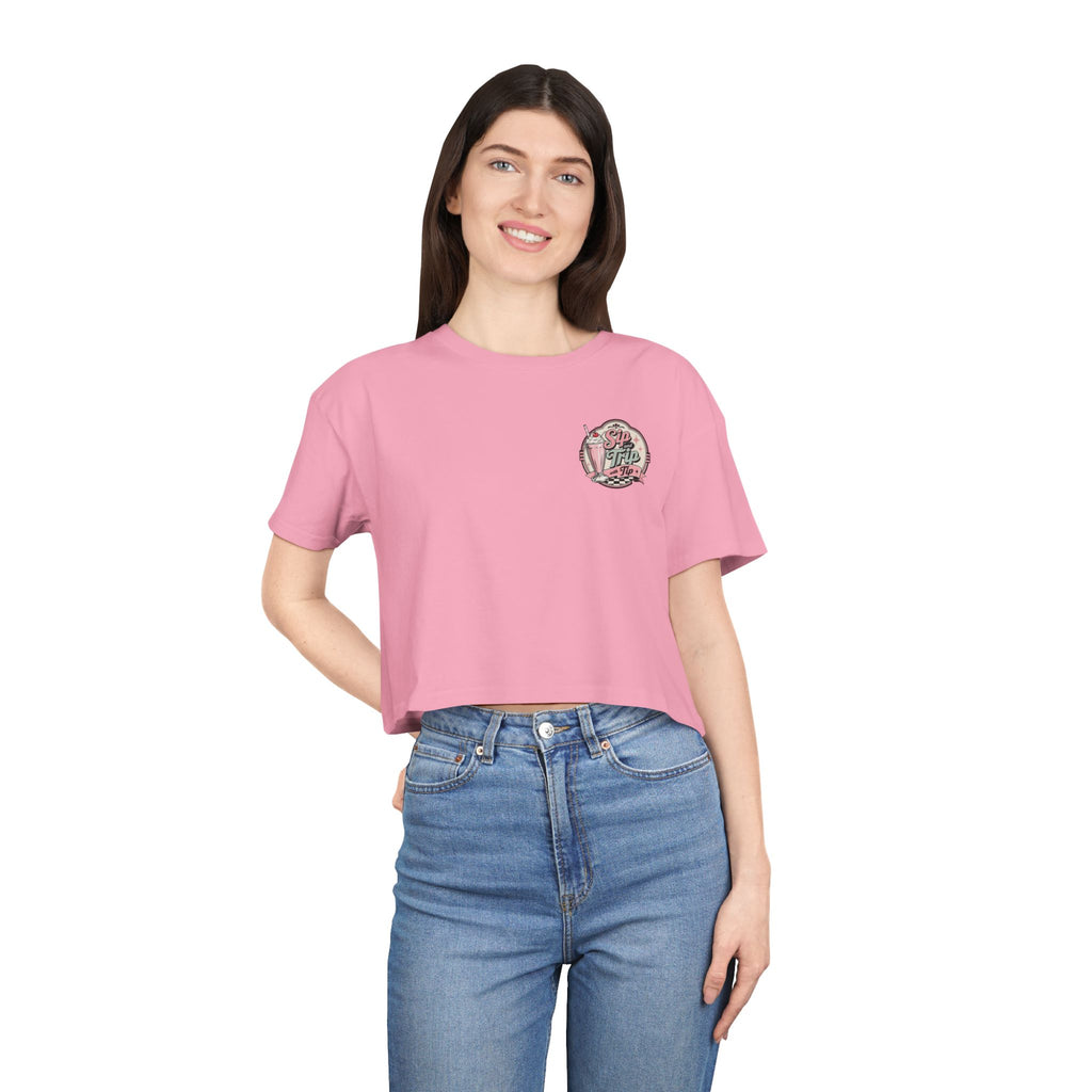 Sip Trip Vintage Diner Women's Crop Tee