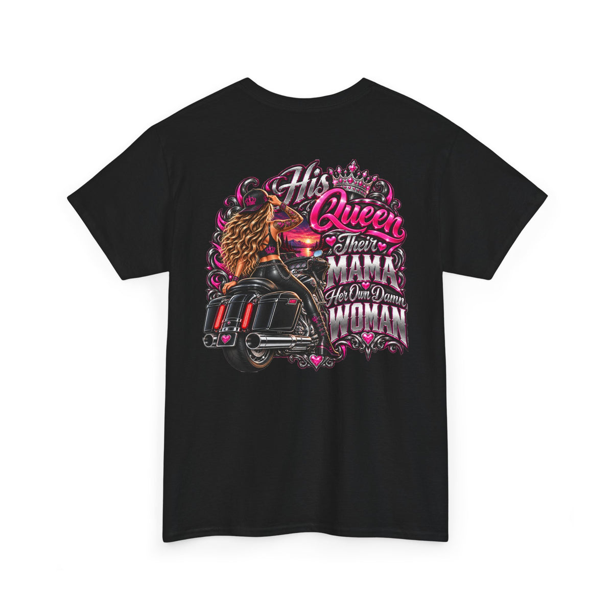 FTF- "His Queen, Their Mama" Motorcycle T‑Shirt