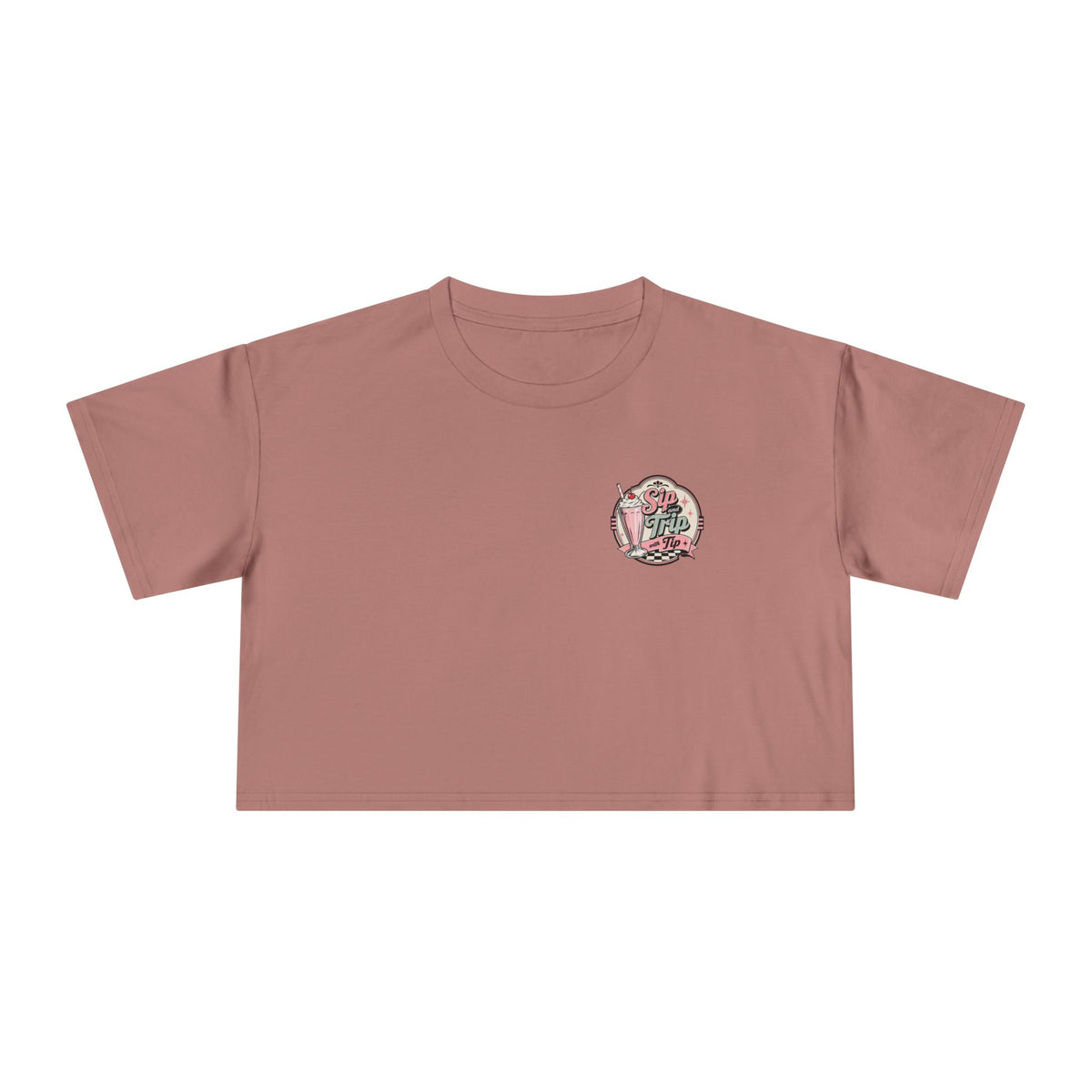 Sip Trip Vintage Diner Women's Crop Tee