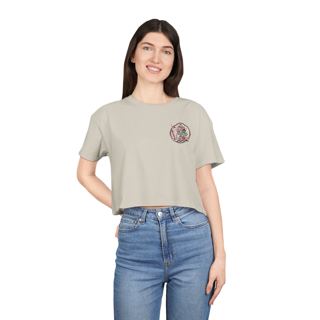 Sip Trip Vintage Diner Women's Crop Tee