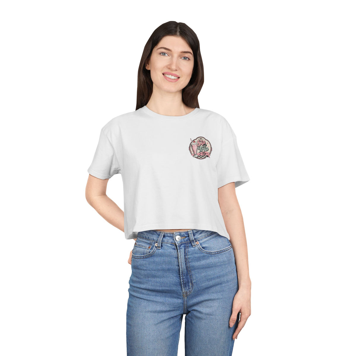 Sip Trip Vintage Diner Women's Crop Tee