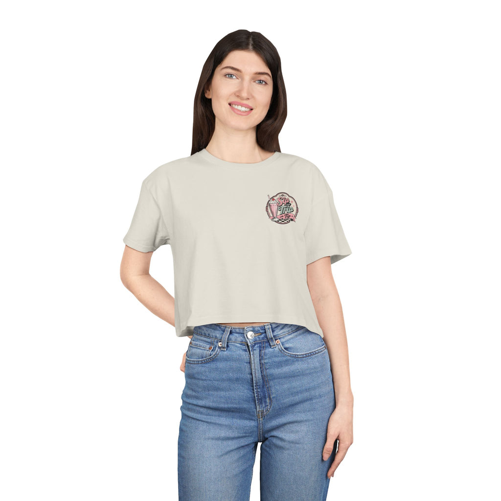 Sip Trip Vintage Diner Women's Crop Tee