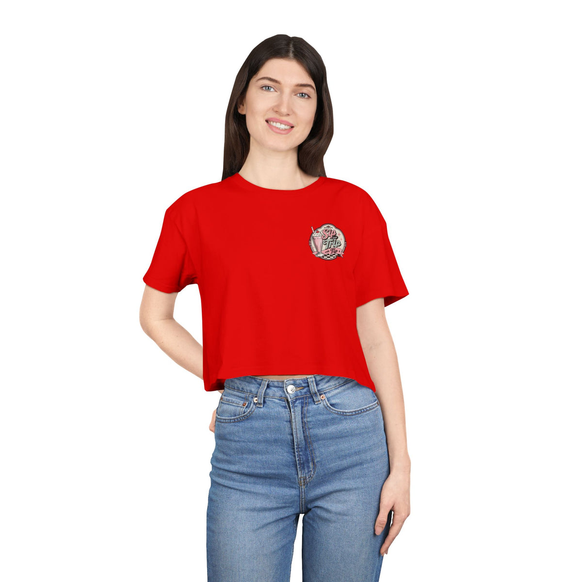 Sip Trip Vintage Diner Women's Crop Tee