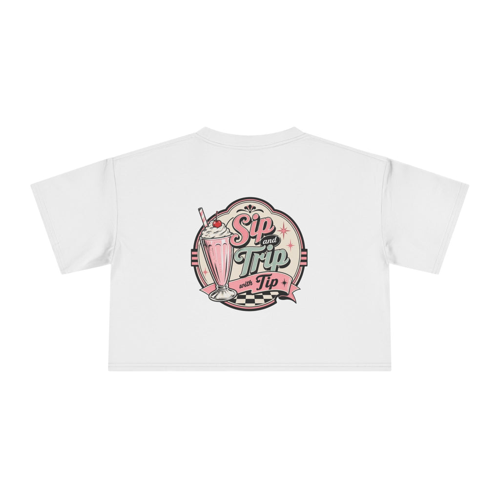 Sip Trip Vintage Diner Women's Crop Tee