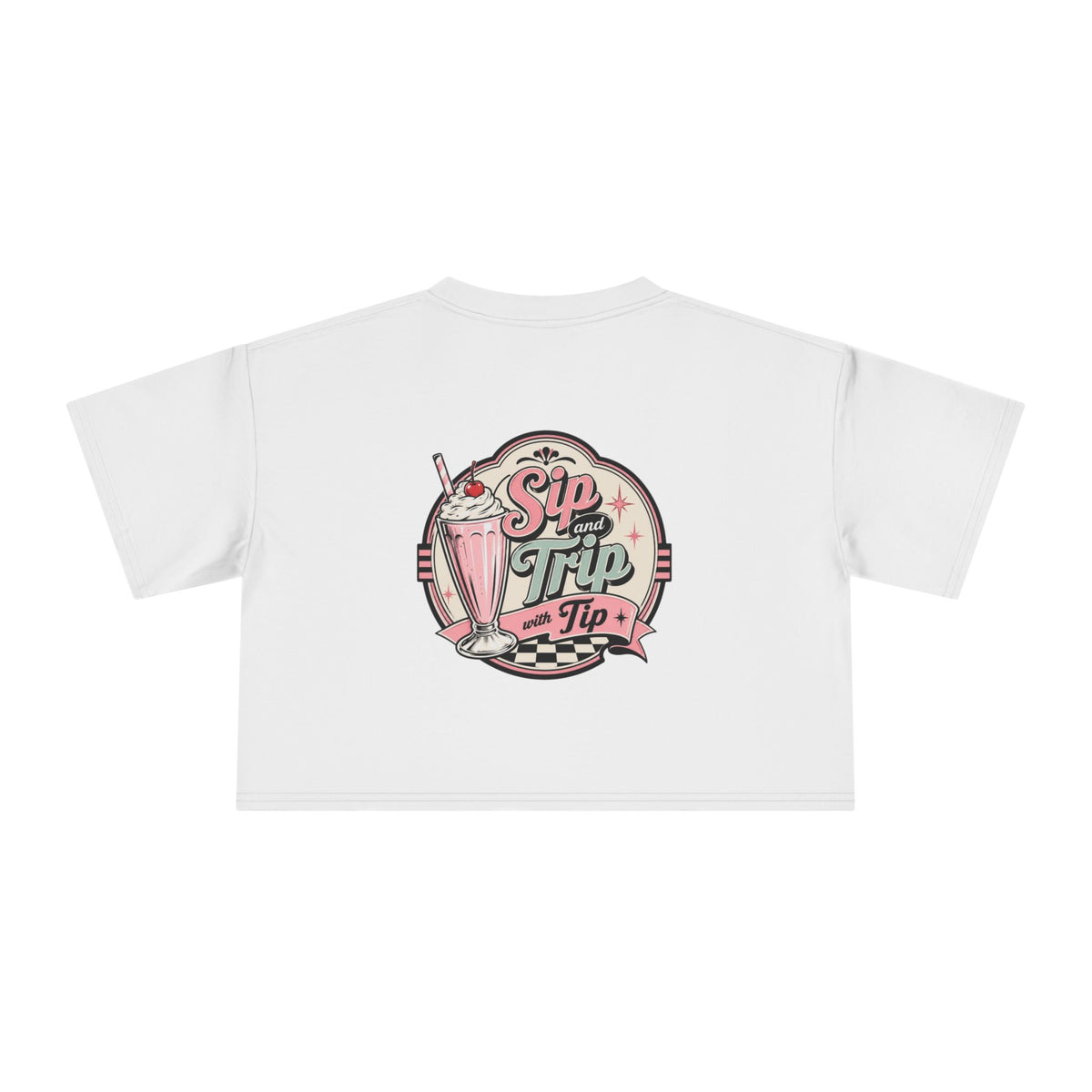 Sip Trip Vintage Diner Women's Crop Tee